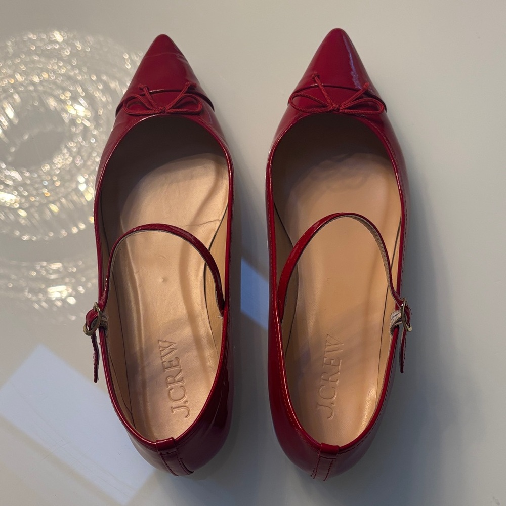J. Crew Women's Cherry Red Pointed Flats size 9 new without box